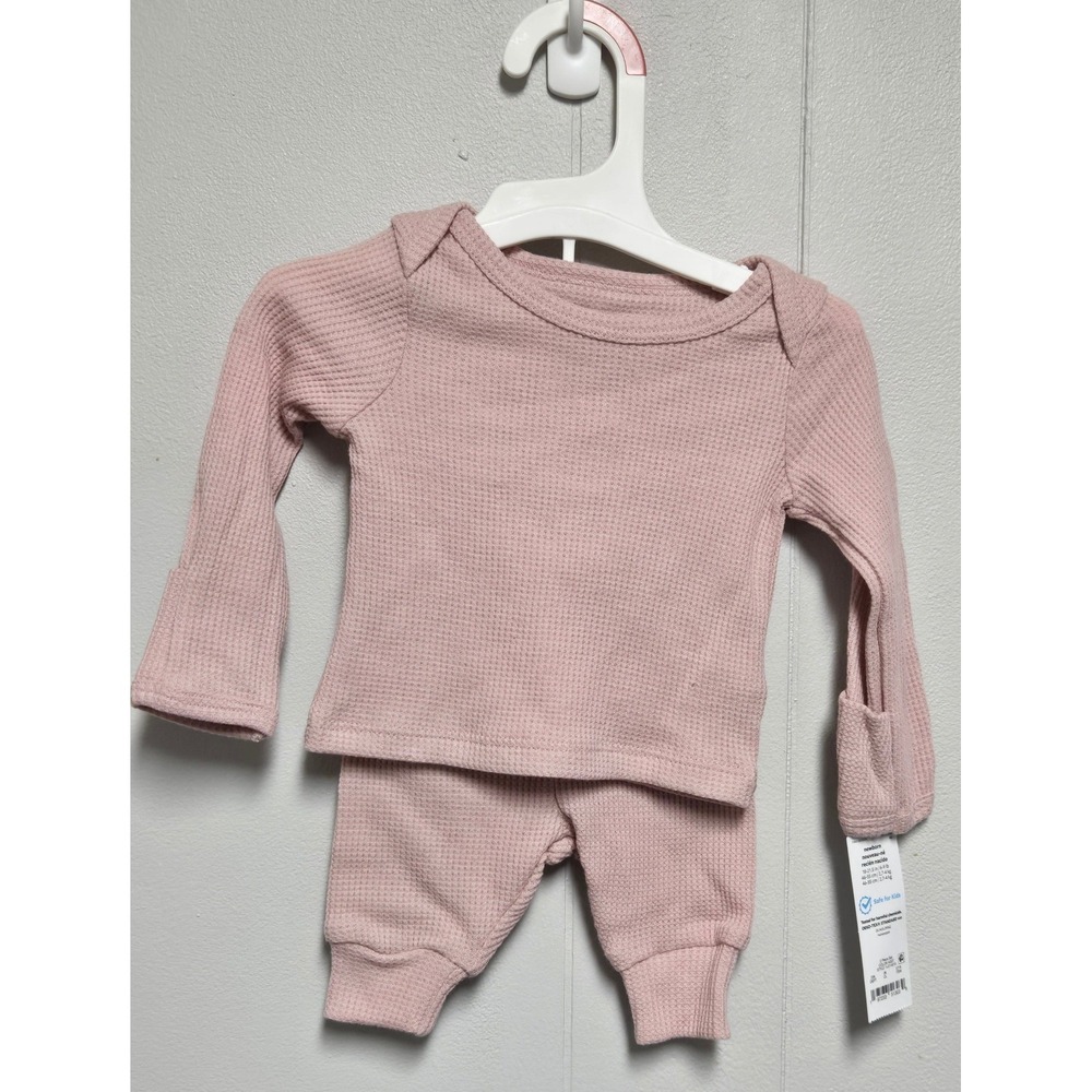 Carter's Just One You Newborn Waffle Knit 2pc Set Dusty Rose 1U214810 - Picture 1 of 6